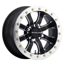 Raceline A71 Mamba Beadlock 14x7 4x110 0 ET 83.8 CB Black with Machined Face