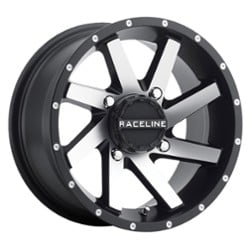 Raceline A82M Twist ATV/UTV 14x7 4x110 0 ET 83.8 CB Black with Machined Face