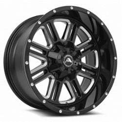 American Off-Road A106 22x12 6x135/6x139.7 -44 ET 106.1 CB Black Milled Spoke