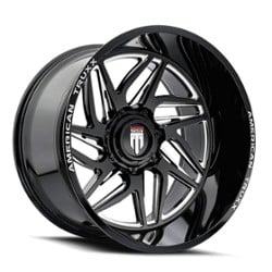 American Truxx AT1917 Goliath 20x9 8x170 -12 ET 125.2 CB Black Milled