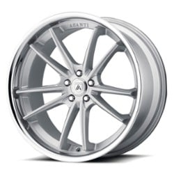 Asanti ABL-23 Sigma 24x9 5x114.3 32 ET 72.56 CB Brushed Silver with Chrome Lip