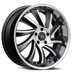 Blade BSL-476 Sliced 22x9.5 5x115 15 ET 74.1 CB Black Machined w/ SS Lip