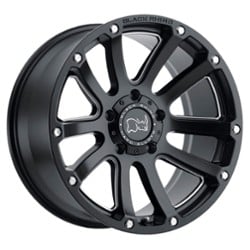 Black Rhino Highland 17x9.5 5x127 -12 ET 71.6 CB Matte Black with Milled Spokes