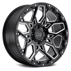 Black Rhino Shrapnel 20x9.5 5x150 12 ET 110.2 CB Gloss Black with Milled Spokes