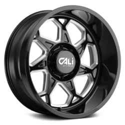 Cali Off-Road Sevenfold 9111 20x9 6x135 0 ET 87.1 CB Gloss Black Milled Spokes