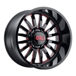 Cali Off-Road Summit 9110 24x14 6x139.7 -76 ET 106 CB Gloss Black/Blue Milled Spokes