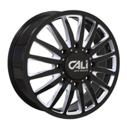 Cali Off-Road Summit Dually 9110D Front 20x8.25 8x165.1 115 ET 121.3 CB Gloss Black Milled Spokes