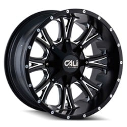 Cali Off-Road 9101 Americana 20x10 8x180 -25 ET 124.1 CB Satin Black Milled Spokes