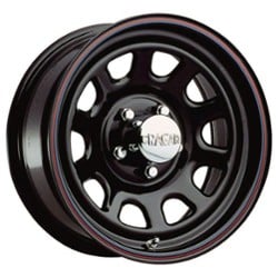 Cragar 342 D Window 15x8 5x114.3 6 ET 83.8 CB Gloss Black w/Red & Blue Stripe