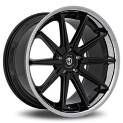 Curva C24 20x10.5 5x114.3 35 ET 73.1 CB Gloss Black with Stainless Steel Chrome Lip