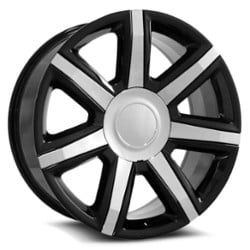 O.E. Revolution D-05 22x9 6x139.7 31 ET 78.1 CB Black w/ Chrome Inserts