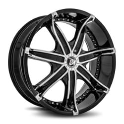 Diablo DNA 22x8.5 Blank 5 Lug/Blank 6 Lug 18 ET 73.1 CB Black Chrome Inserts