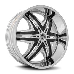 Diablo Elite 24x10 Blank 5 Lug/Blank 6 Lug 12 ET 78.1 CB Chrome Black Inserts