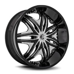 Diablo Morpheus 22x9.5 Blank 5 Lug/Blank 6 Lug 13 ET 73.1 CB Black Chrome Inserts