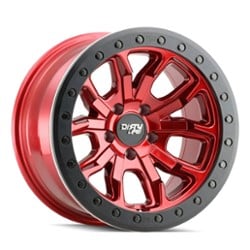 Dirty Life 9303 DT-1 17x9 5x114.3 -12 ET 72.56 CB Simulated Beadlock Red