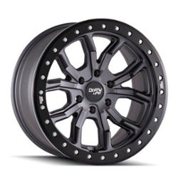 Dirty Life 9303 DT-1 Simulated Beadlock 17x9 5x114.3 -12 ET 72.56 CB Satin Graphite