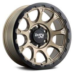 Dirty Life Drifter 9307 17x8.5 5x127 -6 ET 78.1 CB Matte Gold W/ Matte Black Lip