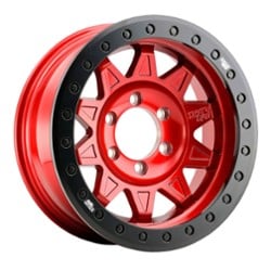 Dirty Life Roadkill 9302 Beadlock 17x9 5x139.7 -14 ET 108 CB Candy Red with Black Ring