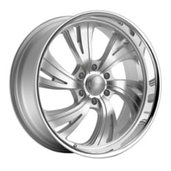 Dropstars 658BS 22x11 6x135 40 ET 87.1 CB Silver with Brushed Face and Polished Lip