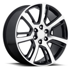 Factory Reproductions FR 48 Cadillac Escalade 24x10 6x139.7 31 ET 78.1 CB Black Machined Face