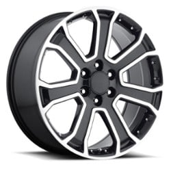 Factory Reproductions FR 49 Yukon Denali 22x9 6x139.7 31 ET 78.1 CB Black Machined Face