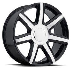 Factory Reproductions FR 56 Escalade Lux 22x9 6x139.7 24 ET 78.1 CB Black/Chrome