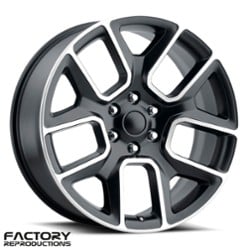 Factory Reproductions FR 76 19 Ram 1500 22x9 5x139.7 15 ET 77.8 CB Satin Black w/Machined Face