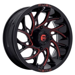 Fuel UTV D779 Runner 18x7 4x137 13 ET 110.2 CB Gloss Black Milled Candy Red