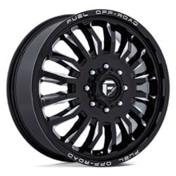 Fuel Arc Dually D868 Front 22x8.25 8x165.1 104 ET 117 CB Black Milled