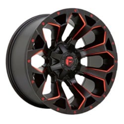 Fuel Assault D787 17x9 6x135/6x139.7 -12 ET 106.1 CB Matte Black Red Milled