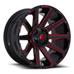 Fuel Contra D643 24x14 8x180 -75 ET 124.2 CB Gloss Black with Candy Red