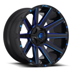 Fuel Contra D644 24x14 8x180 -75 ET 124.2 CB Gloss Black with Candy Blue