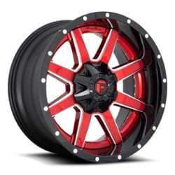 Fuel Maverick D260 20x10 6x135/6x139.7 -19 ET 106.1 CB Red with Gloss Black Lip