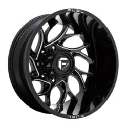 Fuel D741 Runner Dually Rear 20x8.25 8x200 -202 ET 142.2 CB Black Milled