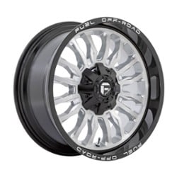 Fuel D798 Arc 20x9 5x114.3/5x127 1 ET 78.1 CB Silver Brushed Face With Milled Black Lip