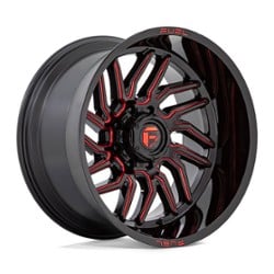 Fuel D808 Hurricane 20x9 5x127 1 ET 71.5 CB Gloss Black Milled Red Tint