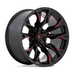 Fuel D823 Flame 5 24x12 5x127 -44 ET 71.5 CB Gloss Black Milled with Red Tint