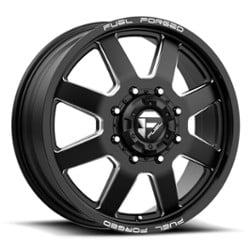 Fuel DE09 FF09D Dually 8 Front 24x8.25 8x165.1 105 ET 121.5 CB Matte Black Milled