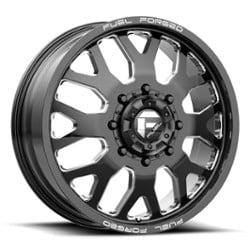 Fuel DE19 FF19D Dually Front 24x8.25 10x225 105 ET 170.1 CB Gloss Black Milled