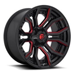 Fuel D712 Rage 20x10 8x180 -18 ET 124.2 CB Gloss Black Red Tinted Clear