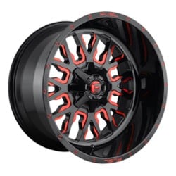 Fuel Stroke D612 24x14 6x135/6x139.7 -75 ET 106.1 CB Gloss Black with Candy Red