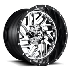 Fuel Triton D211 22x10 6x135/6x139.7 -13 ET 106.1 CB Chrome Face with Gloss Black Lip