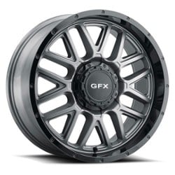 GFX TM5 17x8.5 6x139.7 0 ET 106.2 CB Matte Gray w/ Matte Black Lip