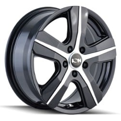 Ion Alloy 101 16x6.5 5x108 50 ET 63.3 CB Gloss Black w/Machined Face