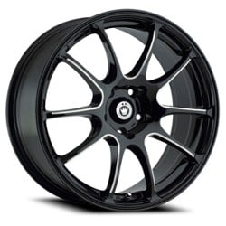 Konig Illusion 15x6.5 4x100 38 ET 73.1 CB Black/Ball Cut Machine