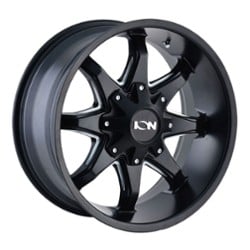 Ion Alloy 181 17x9 6x135/6x139.7 18 ET 106 CB Satin Black w/Milled Spokes