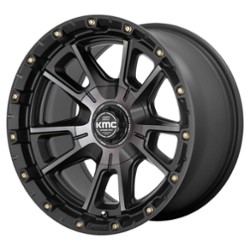 KMC KM100 Sync 17x9 5x127/5x139.7 0 ET 78.1 CB Satin Black With Gray Tint