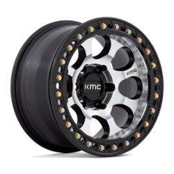 KMC KM237 Riot Beadlock 17x8.5 Blank 6 Lug 0 ET 72.56 CB Machined Face w/Satin Black Ring