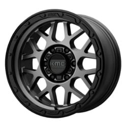 KMC KM535 Grenade Offroad 16x8 6x139.7 -6 ET 106.3 CB Matte Gray Matte Black Lip