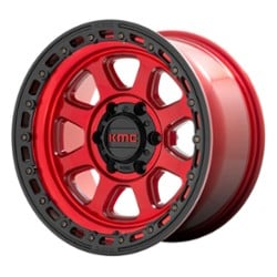 KMC KM548 17x9 5x127 0 ET 71.5 CB Candy Red with Black Lip